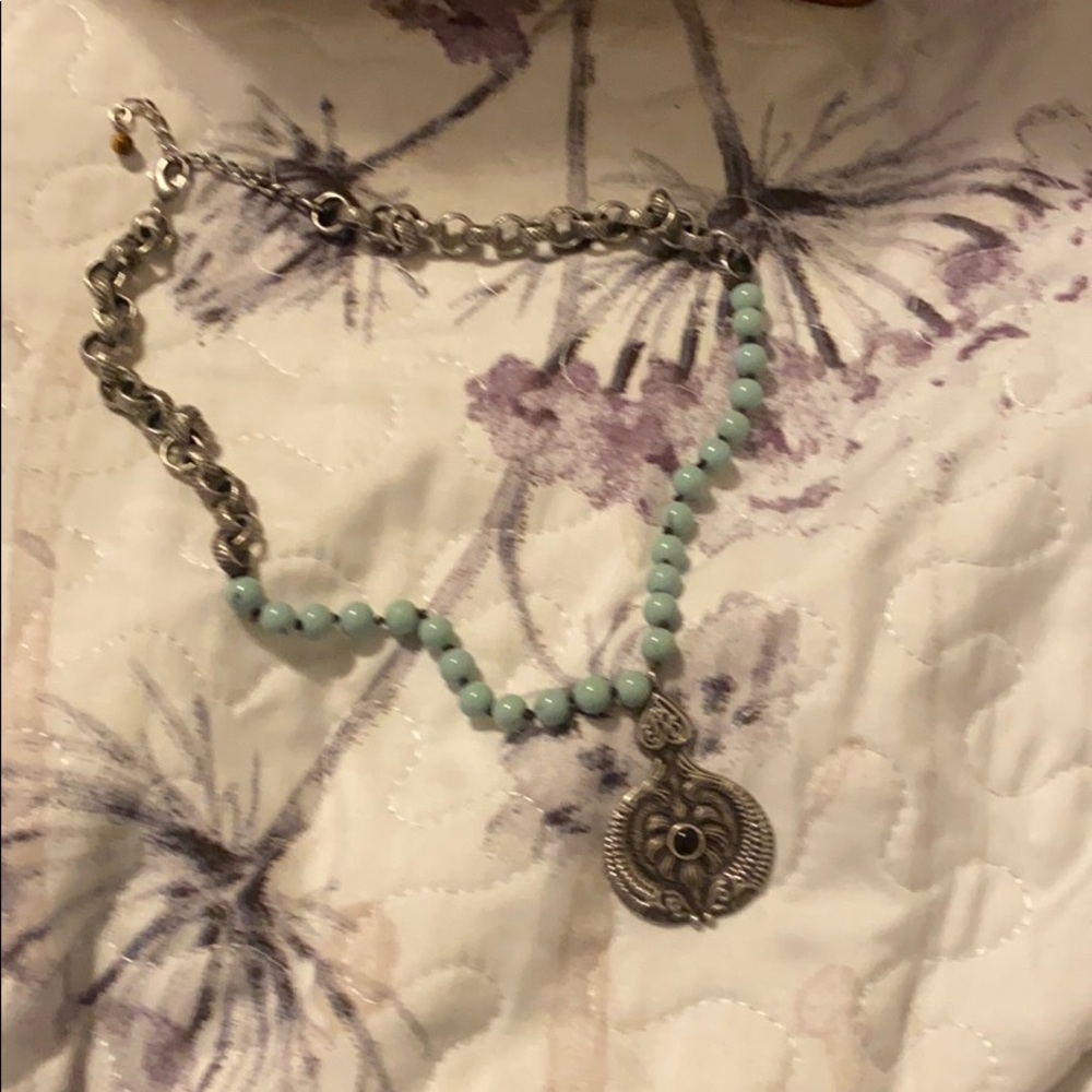 Silver beaded necklace